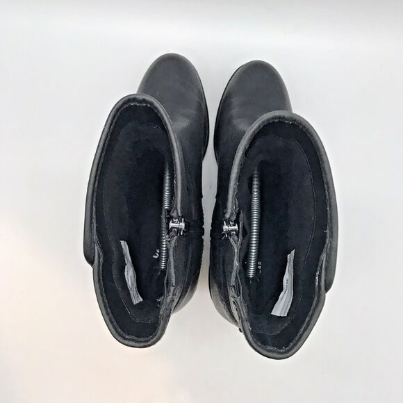 Clarks Artisan Natira Kit Gore-Tex Leather Wedge Boot Women's 9.5 Black Side Zip - Picture 6 of 13